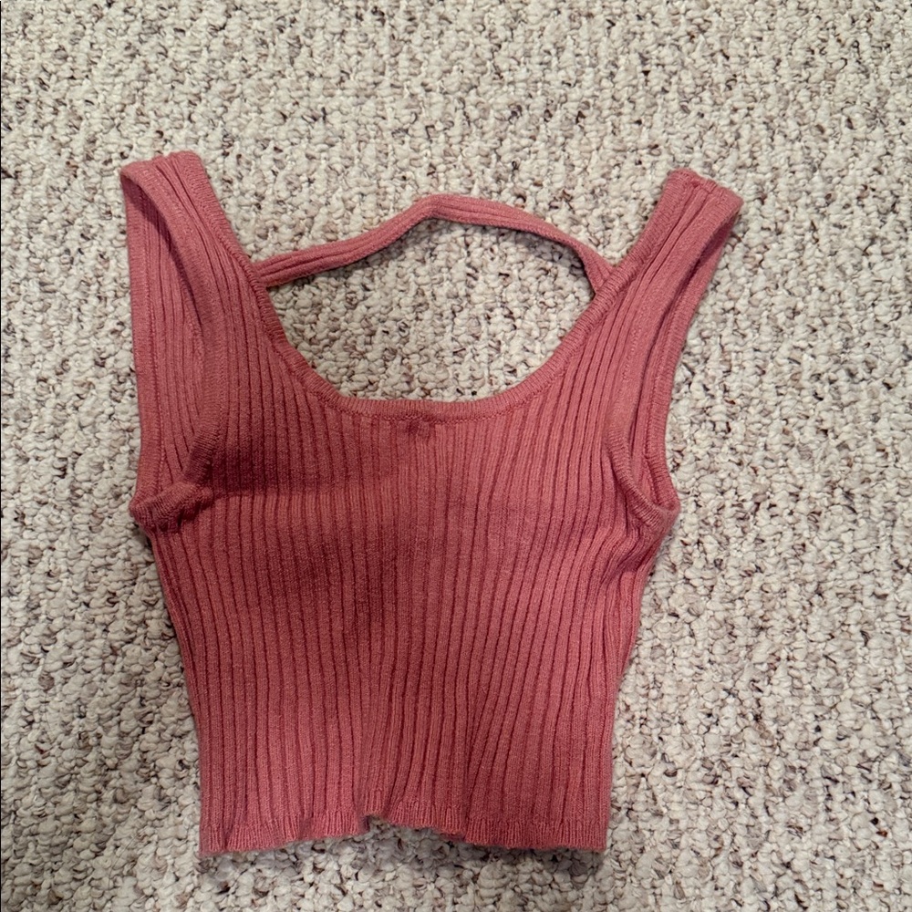 Dry Goods Ribbed Pink Crop Top